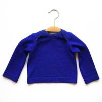 Babypullover, 100% Merinowolle, 62 68, blau, Upcycling Bild 1