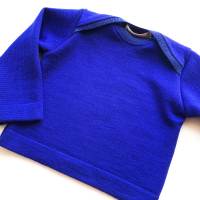 Babypullover, 100% Merinowolle, 62 68, blau, Upcycling Bild 3