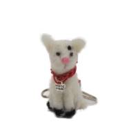 Schlüsselanhänger weiße Katze aus Filz, einmaliges Geschenk für Besitzer eines kleinen Hundes, Taschenanhänger, Bild 5