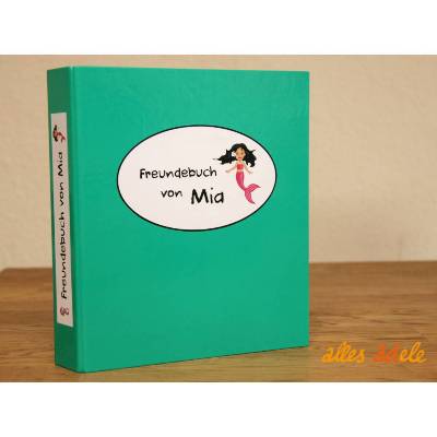 Freundebuch nach Maß - türkis | Freundealbum mit Namen und Wunschmotiv