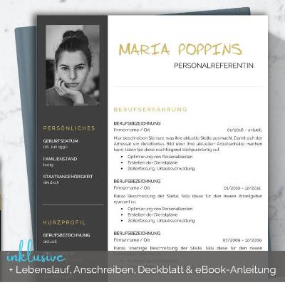 Bewerbungsvorlage deutsch | Word & Pages | Professionelle Bewerbung | Lebenslauf, Anschreiben, Deckblatt