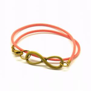 Leder Armband Infinity Unendlichkeit Armreif Farbe nach Wahl silbern bronze golden Bild 3