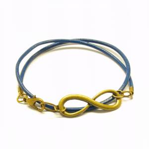 Leder Armband Infinity Unendlichkeit Armreif Farbe nach Wahl silbern bronze golden Bild 6