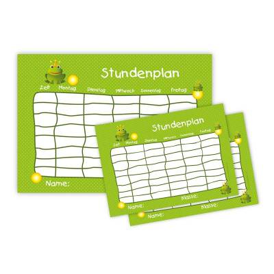 3 er Set Stundenpläne | Frosch - grün