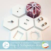 Plotterdatei Süßigkeiten- und Ring-Box, Geschenkbox, Ringkissen für Verlobungsring, Verpackung für Eheringe oder Süßes Bild 3