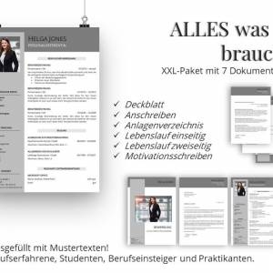 Professionelle Bewerbungsvorlage deutsch | Lebenslauf Vorlage Word, Pages & Canva | Seriöse Bewerbung Bild 2