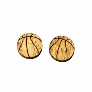 Ohrstecker Ball Basketball Holz Ohrringe Stecker Bild 1
