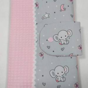 Wunderschöne Wickeltasche in grau/rosa mit niedlichem Elefantenmotiv Bild 7