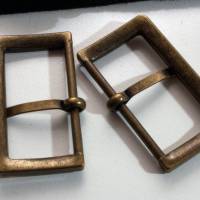 2 Schnallen 40mm bronzefarben, Metallschnallen, Vintage Schnalle, Gürtelschnallen, schmale Schnalle, Gürtelschließe Bild 2