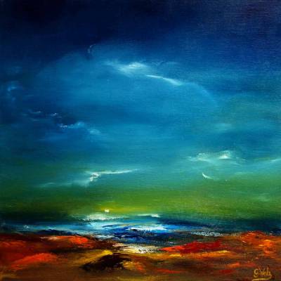 Lichtvolle Ferne, Original Ölgemälde, Unikat, handgemalt