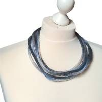 Lohmi-Design: Handgefilzte Filzkette für stilvolle Damen - ein Unikat! Eine Filzkette schwarz grau im Set Bild 2