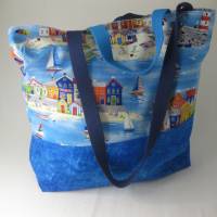 Stofftasche Meer aus Baumwolle mit vier Henkeln Bild 6