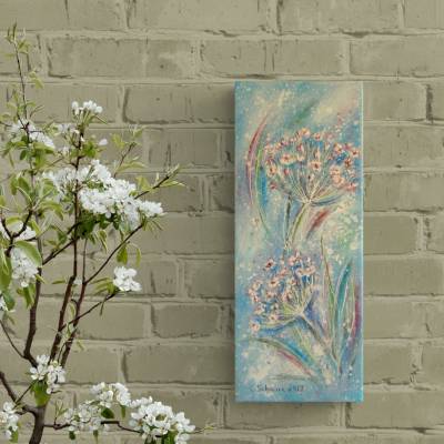 SCHWANENBLUME 20cmx50cm - modernes Blumenbild auf Leinwand von Christiane Schwarz