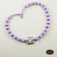 Halskette Würfelkette fliederfarben Perlenkette für Frauen lila-flieder Bild 5