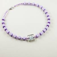 Halskette Würfelkette fliederfarben Perlenkette für Frauen lila-flieder Bild 6
