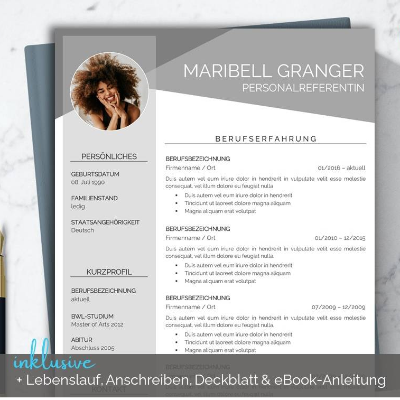 Kreative Bewerbungsvorlage deutsch | Vorlage Lebenslauf modern, Anschreiben, Deckblatt | Word & Pages