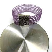 Drahtgestricktes Armband, lilac Bild 1