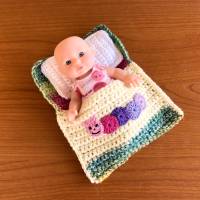 Puppenbettchen - Schlafsack für Puppen ca.15 cm Bunte Raupe sofort lieferbar !!! Bild 1