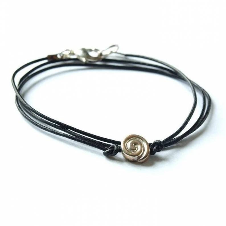 Wickelarmband nach Wahl Leder Armband Verbinder Kreis Spirale Herz Schmetterling Blume