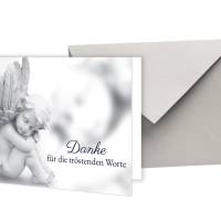 Danksagungskarten Engel, 12 Danke Karten mit Umschlag, Karten mit Engel Motiv, Danke nach Beerdigung Bild 2