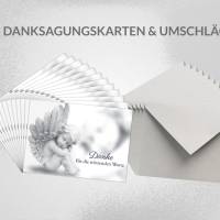 Danksagungskarten Engel, 12 Danke Karten mit Umschlag, Karten mit Engel Motiv, Danke nach Beerdigung Bild 5