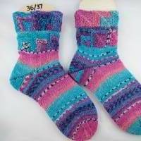 Socken Größe 36/37, Unikat, handgestrickt, Stricksocken für warme Füße