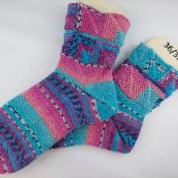 Socken Größe 36/37, Unikat, handgestrickt, Stricksocken für warme Füße Bild 3