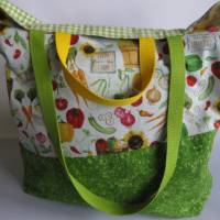 Stofftasche Gemüse aus Baumwolle mit vier Henkeln für Einkauf und Freizeit Bild 2