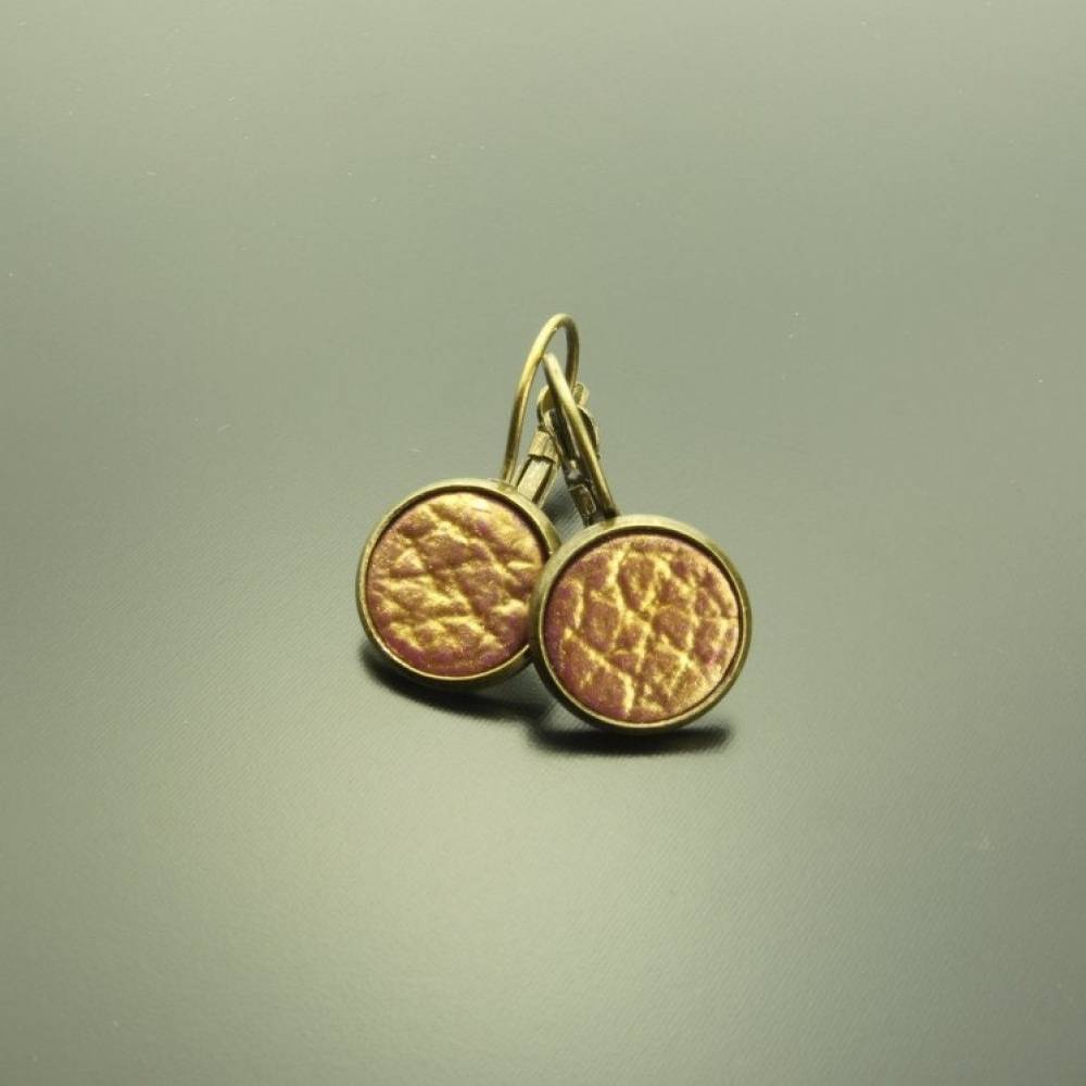 Ohrringe Clay Muster bronze retro Creole Brisur