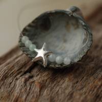 Zartes maritimes Collier mit 925er Silber und Aquamarin-Perlen Bild 3