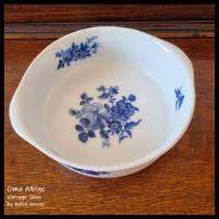 Vintage Schüssel von S. P. M. Walküre Bayreuth - Dekor "Blaue Rose" - Kobaldblaue Blumen auf Weiß Bild 3