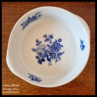 Vintage Schüssel von S. P. M. Walküre Bayreuth - Dekor "Blaue Rose" - Kobaldblaue Blumen auf Weiß Bild 4