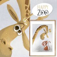 Kinder Bilder [6er Set, A3] Zoo Tiere Afrika Poster Deko Bild 4