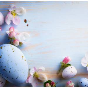 Tischset - Platzset für Ostern "Mini-Eiern und Blüten" 12 Stück 44x32 cm Tischdekoration aus Spezial-Papier in A Bild 1