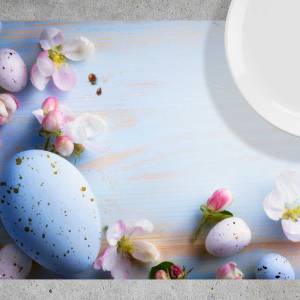 Tischset - Platzset für Ostern "Mini-Eiern und Blüten" 12 Stück 44x32 cm Tischdekoration aus Spezial-Papier in A Bild 2