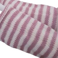 Pulswärmer 100 % Merino-Wolle handgestrickt schoko-braun / creme-weiß oder Wunschfarbe - Damen Einheitsgröße - Modell 9 Bild 2