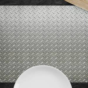 Tischsets I Platzsets abwaschbar - Stahlblech Riffel Muster - aus Premium Vinyl - 4 Stück - 44 x 32cm - Tischdekoration Bild 2