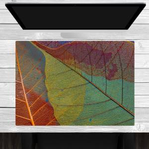 Schreibtischunterlage – Blattadern in Herbstfarben – 70 x 50 cm – Schreibunterlage aus erstklassigem Premium Vinyl – Mad Bild 1