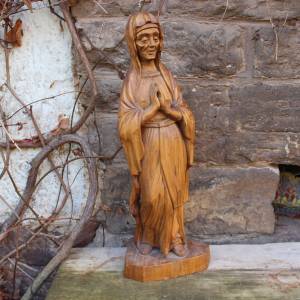 große Heiligenfigur 58 cm Mutter Gottes Holz geschnitzt Handarbeit Bild 1