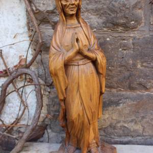 große Heiligenfigur 58 cm Mutter Gottes Holz geschnitzt Handarbeit Bild 2