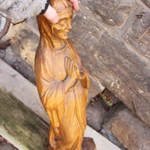 große Heiligenfigur 58 cm Mutter Gottes Holz geschnitzt Handarbeit Bild 8