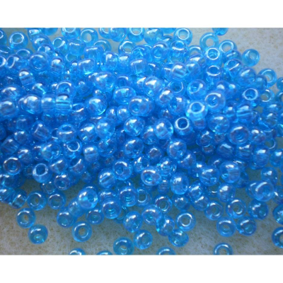 Hochwertige Glasperlen, Rocailles, 2,6 mm / 25 g * hellblau transparent