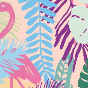 Napfunterlage | Futtermatte „Flamingo“ aus Premium Vinyl - 60x40 cm - rutschhemmend, abwaschbar, reißfest - Made in Germ Bild 4