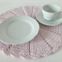 Tischset, Deckchen, rund, in pastell-rose, 100% Baumwolle Bild 2