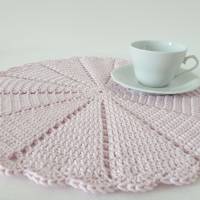 Tischset, Deckchen, rund, in pastell-rose, 100% Baumwolle Bild 3