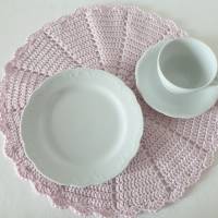 Tischset, Deckchen, rund, in pastell-rose, 100% Baumwolle Bild 5