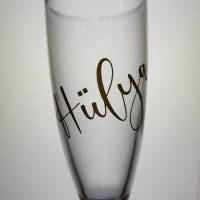 Sektglas personalisiert! Sektglas mit Name, Wunschtext, zur Hochzeit, JGA Geschenk, Geburtstag, etc Bild 2