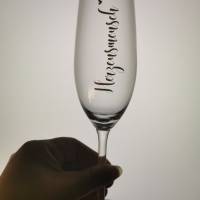 Sektglas personalisiert! Sektglas mit Name, Wunschtext, zur Hochzeit, JGA Geschenk, Geburtstag, etc Bild 3