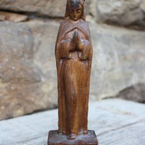 kleine Marienfigur Heiligenfigur Madonna Holz geschnitzt Handarbeit Bild 2