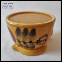 Vintage Keramik-VASE 70er Jahre - hellbraunes, kleines Kännchen mit Muster in braun-schwarz Bild 10